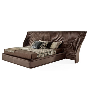 इतालवी माइनीज लाइट लक्जरी कपड़े व्यापक-स्क्रीन डबल बिस्तर रचनात्मक विला मास्टर बेडरूम उच्च अंत डिजाइन शादी बिस्तर - Product Image 6