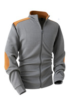 Veste décontractée pour homme, printemps-automne, sport, jacquard, manches longues, fermeture éclair, col à revers