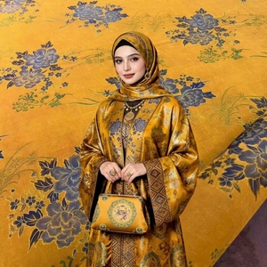 Abaya Thobe pour femmes musulmanes, tissu teint à la main 100% naturel, élégant et vintage, Xiangyunsha, art traditionnel chinois, hauts décontractés de luxe - Product Image 1
