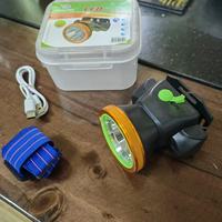 Lampe frontale LED rechargeable par USB, lampe de casque de mineur avec batterie au lithium, adaptée au camping, aux secours et à la pêche en mer