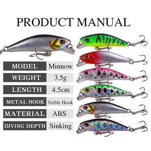 Señuelo de Pesca Sumergible de Agua Salada y Agua Dulce de 3.5g y 4.5cm, Señuelo de Pesca, Cebo de Pesca, Venta al por Mayor - Product Image 4