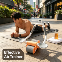 Rodillo de Ejercicio Abdominal para el Hogar, Herramienta de Rebote Automático para Adelgazar la Cintura, Moldear el Cuerpo y Perder Grasa para Hombres y Mujeres Adultos