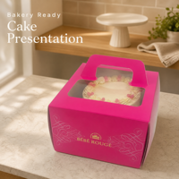 Boîte à gâteau portable en carton écologique en matériaux recyclés avec fenêtre transparente en PET et marquage à chaud pour anniversaires et mariages (vente en gros)
