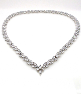 Collier tennis élégant en argent 925 avec moissanite marquise, style collier, pour mariage, anniversaire ou soirée - Product Image 6