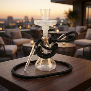 Ensemble de chicha en cristal à motif doré pour salon de chicha, maison, terrasse extérieure de luxe, bar, club, café, occasions élégantes - Product Image 2