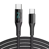 240W 1,2M Reines Kupfer Nylon Aluminium PD C Schnellladekabel mit LED-Bildschirmanzeige 40g Computer Sofort Lieferbar