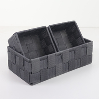 Panier artisanal Lot de 3 paniers tissés en polypropylène Pp pour le stockage