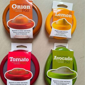 Avocado Saver and Tomato Holder-Modern Plastic Set of 4 Reusable Storage Containers for Kitchen <b>Fridge</b> - Product Image 1