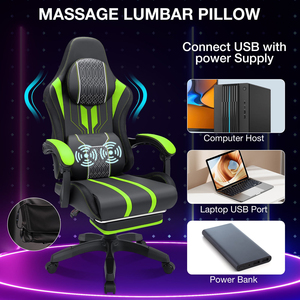 AJUNION <span class=keywords><strong>Chaise</strong></span> de jeu en mousse à mémoire de forme haute densité Coussin épais de 3.54 pouces <span class=keywords><strong>Chaise</strong></span> d'ordinateur <span class=keywords><strong>ergonomique</strong></span> Capacité de 400lb <span class=keywords><strong>Chaise</strong></span> de course - Product Image 2