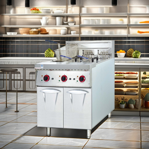 Thương mại cấp thép không gỉ Nồi chiên điện 3-Tank DF-26-3 Điều kiện Mới 6 + 6 + 6kW điện 380V điện áp - Product Image 3