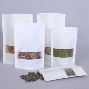 Sacs recyclables en gros 10x15cm, sacs kraft blancs avec fermeture éclair et fenêtre, pack promotionnel - Product Image 4