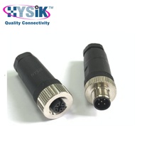 Conector PCB M12 de 5 y 8 Pines, en Ángulo Recto de 90 Grados, con Protección IP67, para Montaje en Panel Industrial