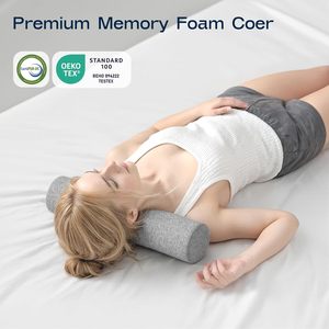 गर्दन दर्द राहत के लिए हरी गर्दन रोल गर्भाशय ग्रीवा तकिया-बिस्तर के लिए मेमोरी फोम गर्दन तकिया 16*6.3*6.3 इंच - Product Image 4