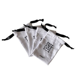 9x14cm pochette en coton blanc écologique stockage de maquillage réutilisable pour faux cils et outils de beauté - Product Image 5