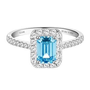 แหวนหมั้นเพชร SGARIT รุ่น Halo ทองคำขาว 14k น้ำหนัก 0.5 ถึง 3 กะรัต เพชรเพาะเลี้ยงในห้องปฏิบัติการ รับรองโดย IGI พร้อมเพชรข้าง VS D สำหรับผู้หญิง - Product Image 6