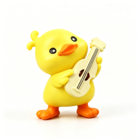 Mini figurine en plastique de canard jaune mignon, écologique, pour la décoration du tableau de bord de la voiture ou de la maison, ornement miniature pour jardin féerique ou micro-paysage DIY