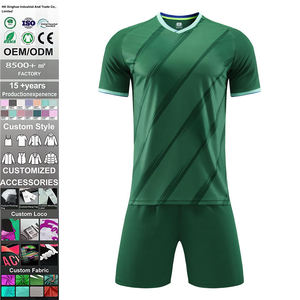 Camiseta de Fútbol de Manga Corta con Cuello Redondo, Transpirable y de Secado Rápido, de Poliéster/Algodón, con Nombre de Equipo Personalizado, Uniformes de Fútbol para Clubes de Liga, Precio Bajo - Product Image 1