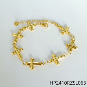 Set di gioielli eleganti di Design elegante alla moda da donna in acciaio inossidabile placcato oro a forma di foglia accessori di moda - Product Image 1