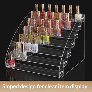 Organisateur de maquillage transparent, présentoir cosmétique multi-niveaux, support à rouges à lèvres, rangement pour vernis à ongles, étagère de comptoir de coiffeuse - Product Image 3