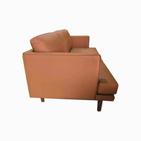 Modernes 3-Sitzer PU-Leder Sofa Holzrahmen Gepolstertes Sofa für Wohnzimmer Restaurant