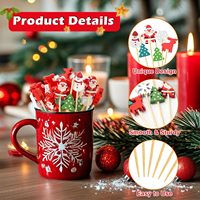 Brochettes à cocktail jetables biodégradables en bambou rouge et vert pour Noël, avec emballage combiné, 100 pièces par sac