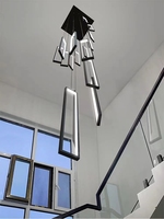 Lustre moderne Veko pour plafond haut, luminaires suspendus rectangulaires pour la décoration de la maison
