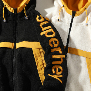 2020 nuevo modelo hip hop chaqueta de alta calidad de invierno personalizado bordado chaqueta de hombre sherpa - Product Image 6