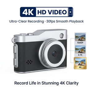 Cámara Digital Compacta Retro de 64MP, 2.5K, 1440P, 11 Filtros, Selfie, TF 128GB, Ligera, de Bolsillo, para Niños - Product Image 2