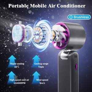 Ventilador de Mano Plegable Portátil de Metal con Refrigeración por Aire, Recargable por USB, 4000 mAh, con Cordón - Product Image 2