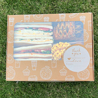 Boîte à pique-nique en papier kraft écologique / Plateau de camping : Contenant jetable épaissi et résistant à la graisse pour plats à emporter