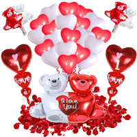 12 pouces coeur ballons en latex mariage saint valentin rouge blanc amour feuille ours ballons décorations de fête