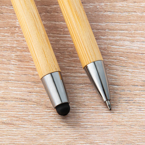Stylo bille en bambou écologique personnalisé avec logo, à mécanisme clic, idéal pour cadeaux promotionnels et publicitaires - Product Image 6