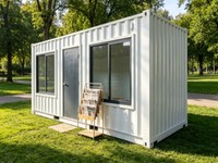 Maison conteneur démontable 20 pieds à faible coût, construction rapide, modulaire préfabriquée multi-usage pour habitation, bureau, camping et commerce