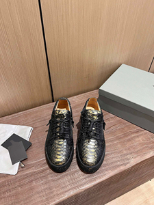 Baskets montantes de luxe en <span class=keywords><strong>cuir</strong></span> véritable motif serpent, semelle extérieure en TPU, chaussures décontractées, baskets plates de créateur, mode urbaine - Product Image 2
