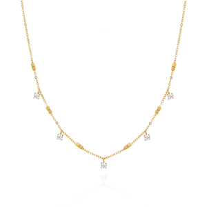 Collier ras du cou pour femme SP Minimalist Korean en acier inoxydable plaqué <span class=keywords><strong>or</strong></span> 18 carats avec pendentif cube et zircon - Product Image 3