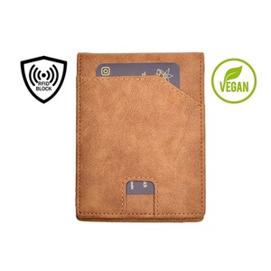 Custom RFID Blocking Money Clip Wallet Minimalist Front Pocket Leather Wallet for Men - Product Image 5