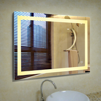 Miroir de salle de bain rectangulaire sans cadre moderne de haute qualité, électronique, anti-buée, intelligent, à LED, mural, pour mariage