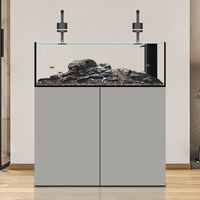 Aquarium sur pied en verre ultra-transparent avec pompes à eau et filtration par le fond, grand modèle pour la maison