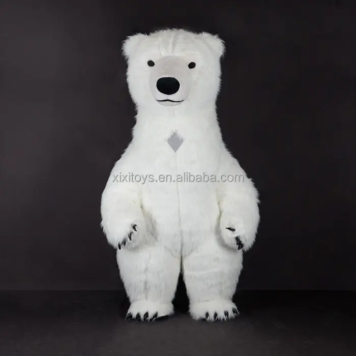 2.6m/3m grande scène Performance adulte gonflable blanc ours polaire mascotte Costume portable marche ours polaire Cartoon Costumes