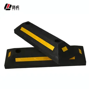 Car Wheel Stopper Heavy Duty Reflective Rubber Single-sided Locator Parking Wheel Stopper