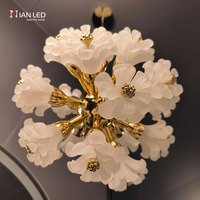 Lustre de luxe artisanal standard australien, lampe suspendue en acrylique en forme de pétale de fleur, hauteur réglable, luminaire suspendu pour salon