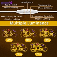 Panneau néon LED Joyeux Halloween, Cadeau lumineux LED citrouille et chauve-souris, Décoration néon alimentée par USB pour fête à domicile