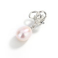 Pendentifs et breloques KAMMY pour enfants, en perles d'eau douce naturelles torsadées de 9 à 9,5 mm, finement travaillées, plaquées rhodium/platine