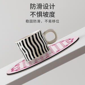 Posavasos redondo de goma a cuadros Dopamine de 14 cm, aislante del calor, antideslizante, para decoración de mesa - Product Image 5