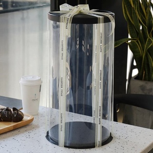 Boîtes à gâteaux hautes en plastique PET transparent de qualité alimentaire, personnalisées, pour cadeaux d'anniversaire, vente en gros - Product Image 4