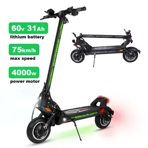 Спортивный скутер 75 км/ч высокоскоростной двухмоторный Электрический скутер для взрослых 4000 Вт Складной скутер