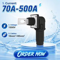 Connecteur de batterie 70A-500A, borne rapide 1500V, contact en cuivre 1P IP67, connecteur mâle/femelle pour systèmes de stockage d'énergie