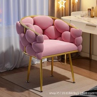 Nouvelle Chaise de Restaurant Minimaliste en Velours Beige Capitonnée, Idéale pour Manucure et Maquillage