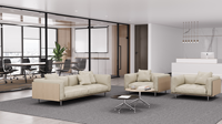 Ensemble de canapés de direction modernes et luxueux - Tissu écologique - Canapé en forme de L pour la maison, le bureau, la chambre, le salon et l'hôtel