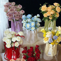 Aierflorist - Cajas de Embalaje de Papel para Flores del Día de San Valentín, Diseño Moderno y Lujoso con Relieve, Caja Impermeable para Agua